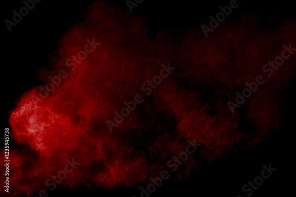 Obraz Abstract red smoke on black background. Red color clouds.