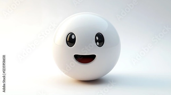 Fototapeta Happy Emoticon Sphere Graphic - Positive Emotion - 3D Render