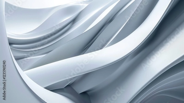 Fototapeta Elegant White Waves Creating a Serene and Modern Aesthetic