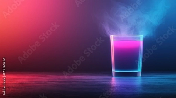 Fototapeta trophy colourful Gold trophy with colorful lights shining on it, dynamic and eye catching design