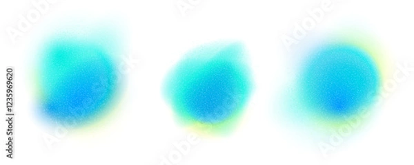 Obraz Round color gradient. Blurred grainy blob. Abstract shapes with noise texture isolated on white background. Vector illustration.