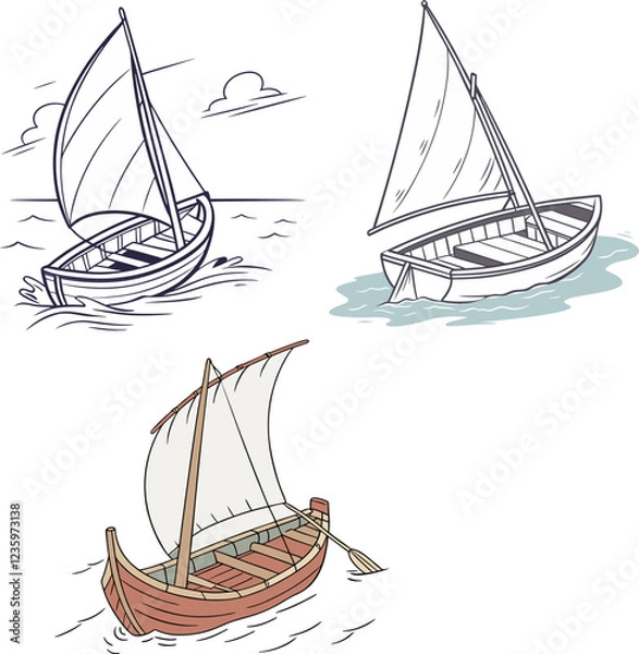 Obraz sailing boat vector free download
