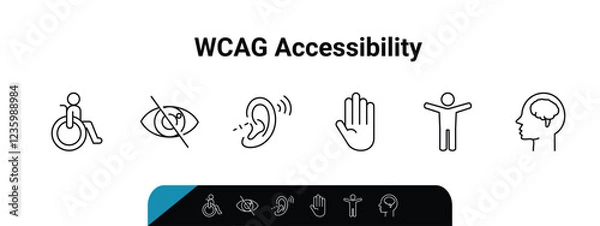 Obraz WCAG Accessibility Stroke Icon Sets, simple illustration