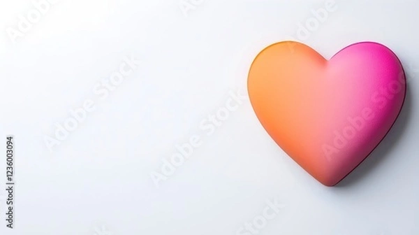 Fototapeta Gradient Heart Shape on White Background for Love and Romance Themes