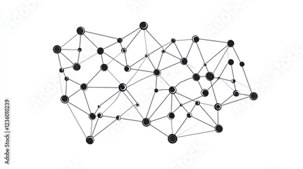 Obraz Network connecting dot polygon design.