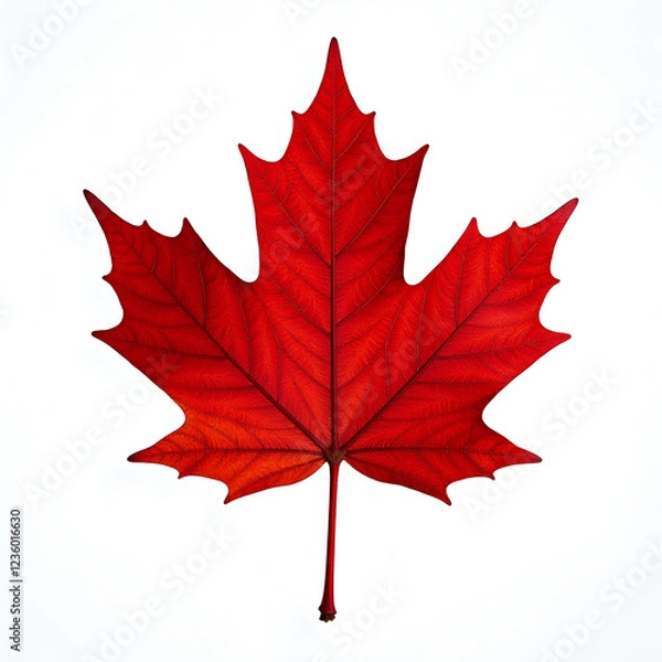 Fototapeta Red Maple Leaf Isolated on White Background 