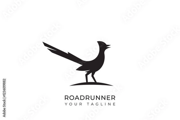 Fototapeta Roadrunner silhouette logo with simple design, roadrunner flat logo 