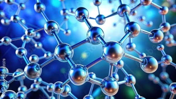 Fototapeta Molecule structure with intricate bonds and atoms