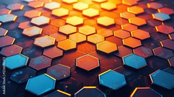 Fototapeta Hexagonal Grid