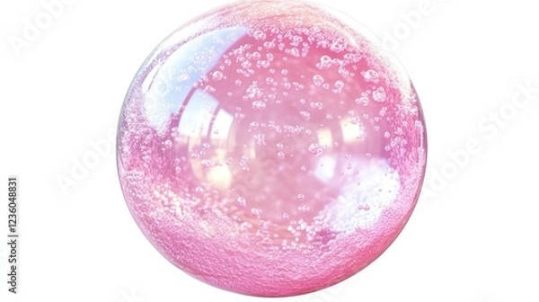 Fototapeta Shiny Pink Bubble: Shiny pink bubble isolated,