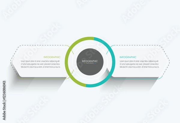 Fototapeta 2 step process infographic template vector elements