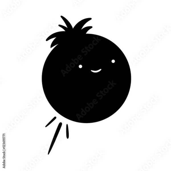 Fototapeta Cute Round Fruit Character