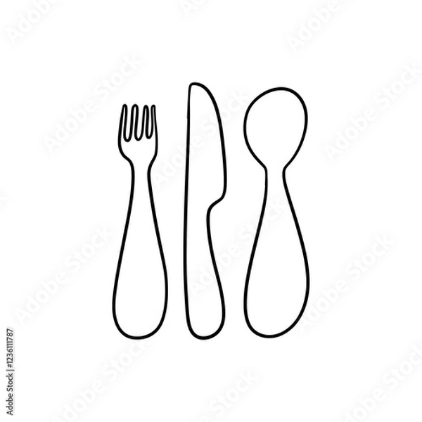 Fototapeta cutlery vector illustration