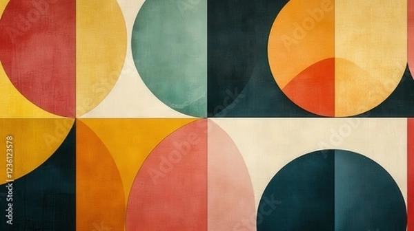 Obraz Abstract geometric shapes create vibrant visual rhythm