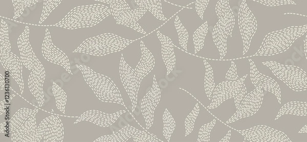 Obraz Abstract floral palm leaves seamless pattern with dotted style. leaf pattern, leaves pattern, flower pattern, abstract pattern. 