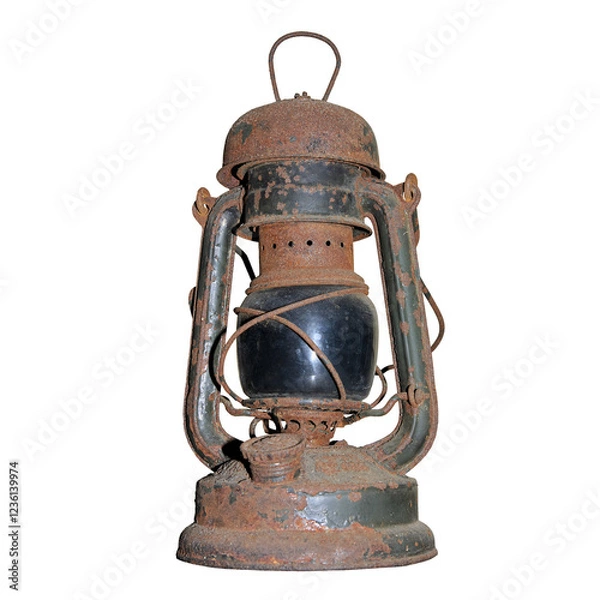 Obraz old rusted oil lamp
