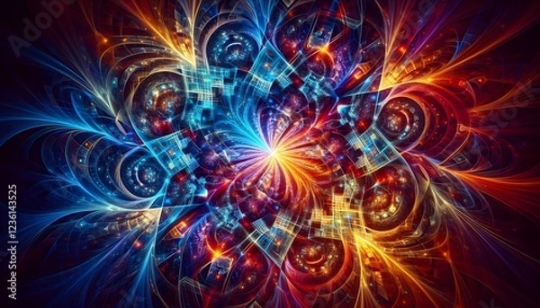 Fototapeta abstract background with glowing circles