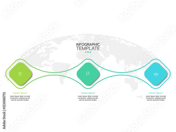 Obraz Business infographic template. Chart with 3 options, columns, and sections. Vector diagram.