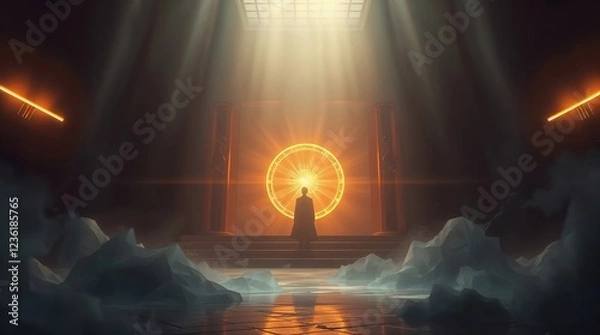 Obraz Mystical Silhouette Under a Celestial Halo