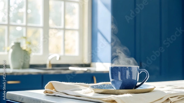 Obraz Coffee and cake breakfast on the dining table