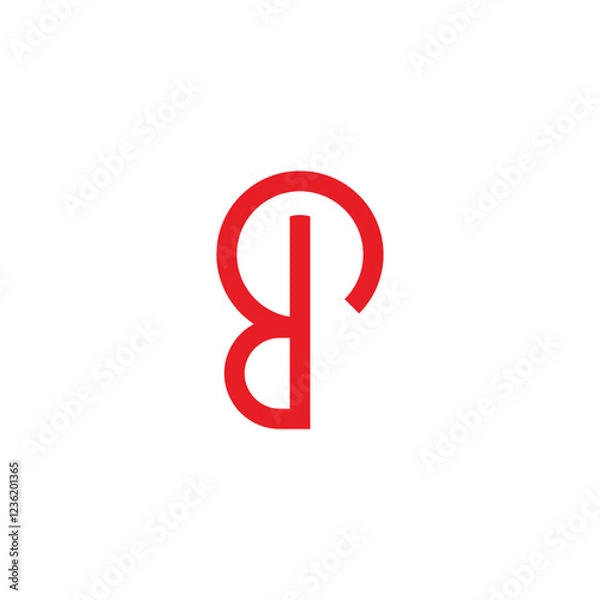 Fototapeta letters d loop power button simple geometric logo vector