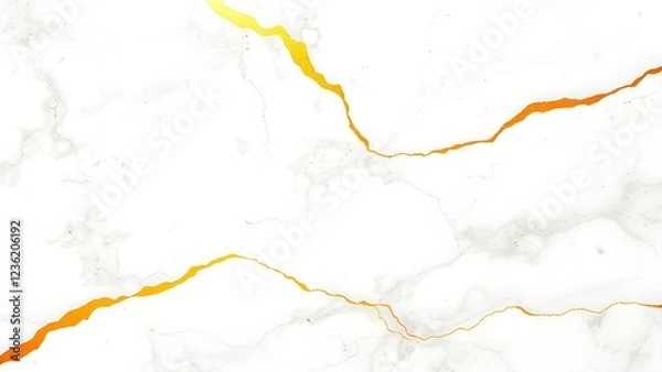 Obraz Elegant White Marble Texture with Golden Veins
