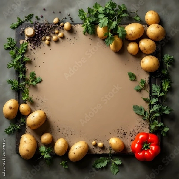 Fototapeta Fresh Potatoes illustration