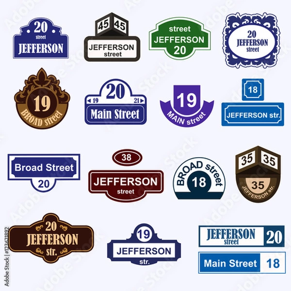 Obraz House numbers boards sign isolated