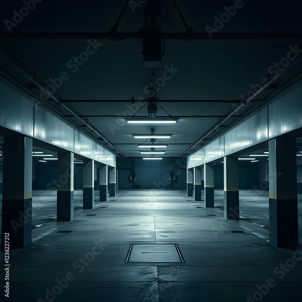 Obraz dark liminal space garage interior