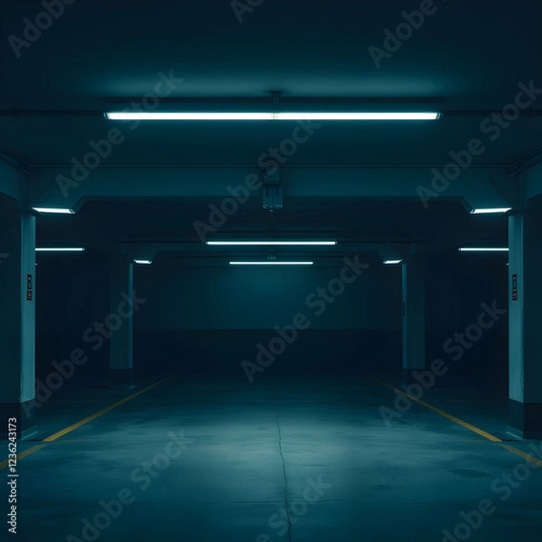Obraz dark liminal space garage interior
