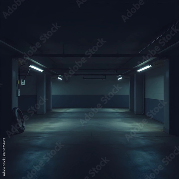 Obraz dark liminal space garage interior