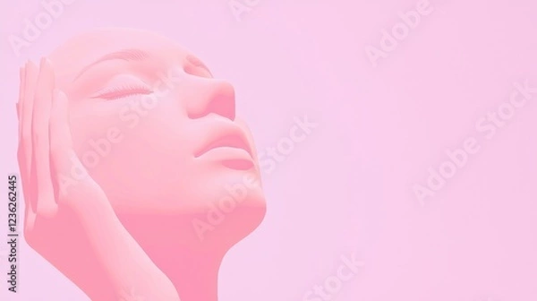 Obraz Soft and Subdued Pink Color Palette with Graceful Figure