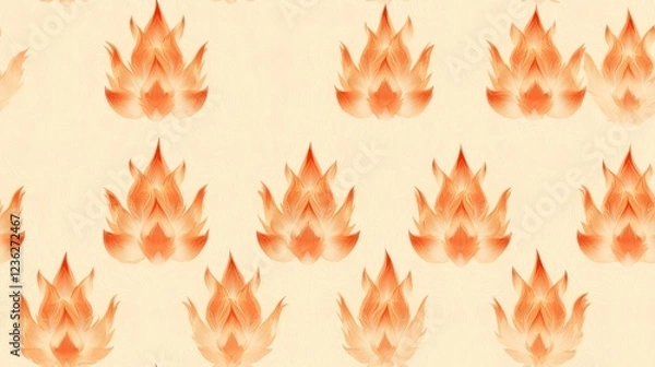 Fototapeta Flaming Lotus Artwork for Flat Design and Creative Projects