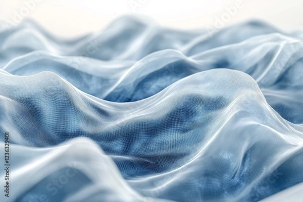 Fototapeta Abstract polygonal waves with transparent textures, Generative AI