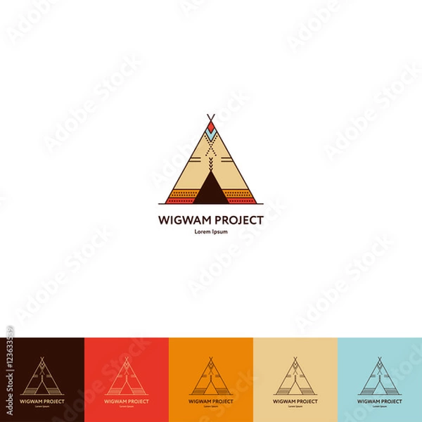 Obraz Set of wigwam logo