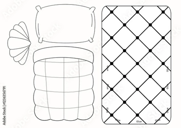 Obraz Bed for paper doll 