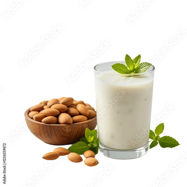 Obraz fresh milk and almonds