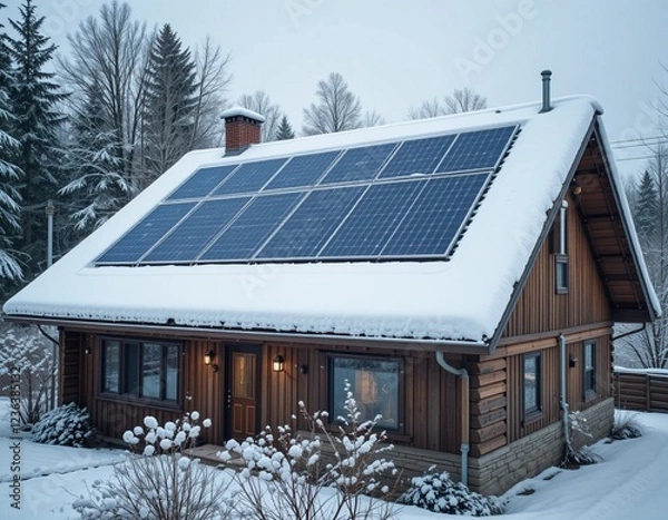 Obraz solar panels on the roof