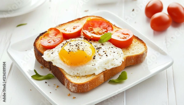 Fototapeta Sandwich with tomato and egg