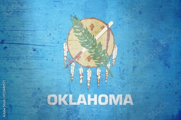 Obraz A grunge illustration of the state flag of Oklahoma 