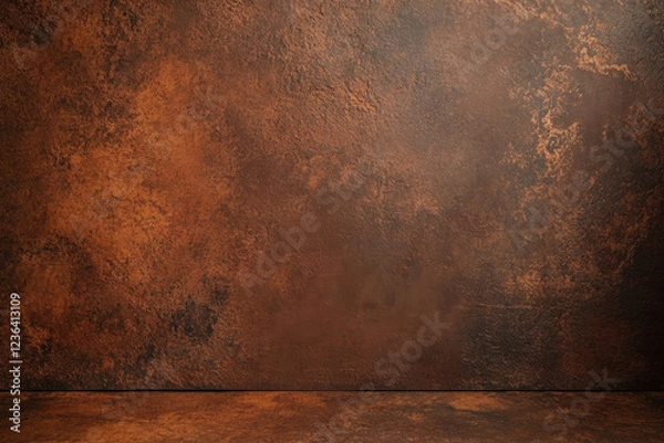 Obraz Rustic textured background with warm brown tones, ideal for photography and design projects. This surface adds depth and character to any visual composition