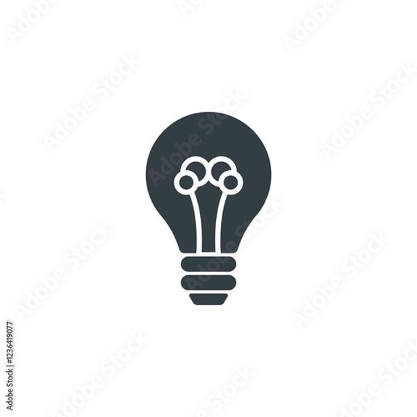 Fototapeta Lightbulb icon symbol vector illustration isolated on white background