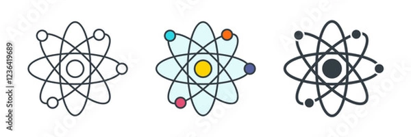 Obraz Atom icon symbol vector illustration isolated on white background