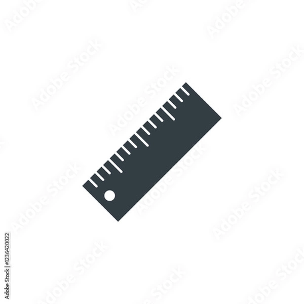 Fototapeta Ruler icon symbol vector illustration isolated on white background