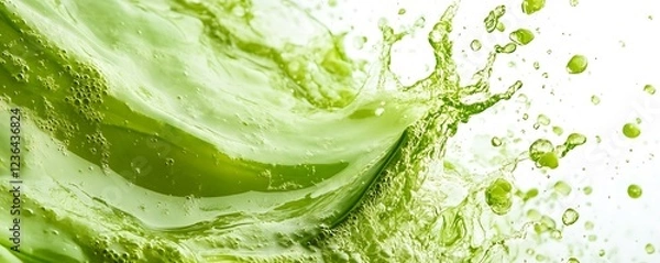 Fototapeta Dynamic green splash action abstract image studio high-speed photography