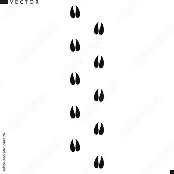 Obraz Impala paw print vector illustration. Wild animal track 
