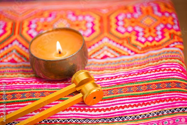 Obraz tuning fork on a fabric.