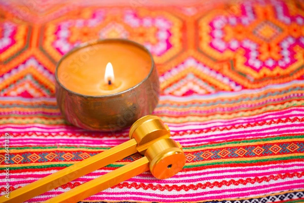 Obraz tuning fork on a fabric.