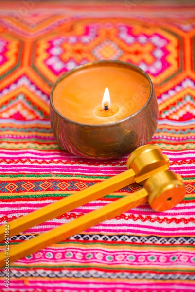 Obraz tuning fork on a fabric.