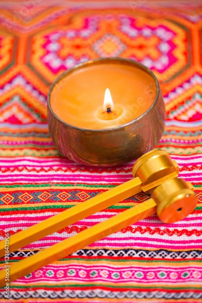 Obraz tuning fork on a fabric.